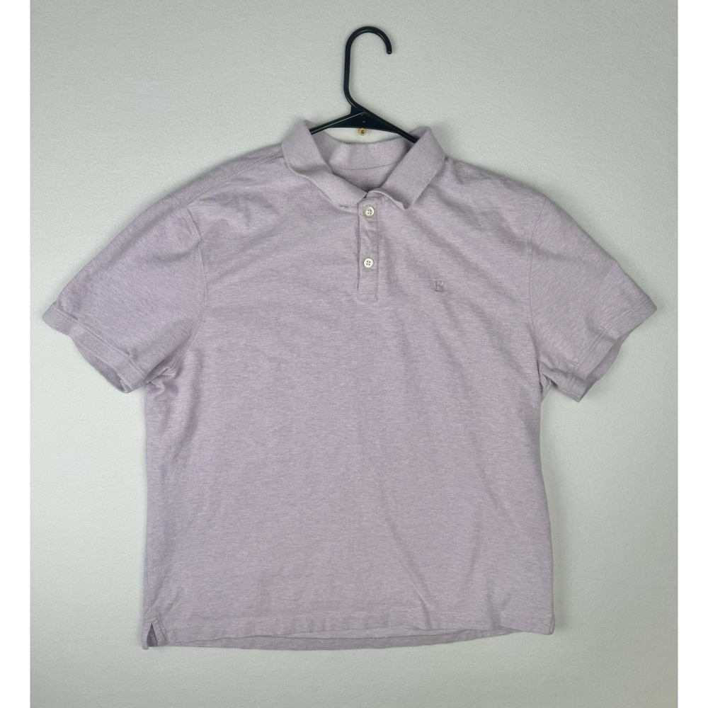 Banana Republic Pique Polo Shirt Men's XL Lavender Purple BR Logo Short Sleeve